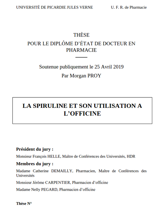 Spiruline : activités biologiques étudiées et utilisation en complément alimentaire